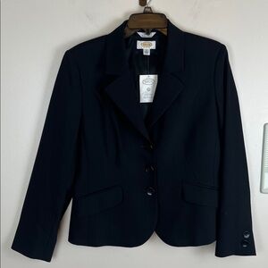 Talbots Lightweight Wool Blazer, Black, Size 10 Petite, New